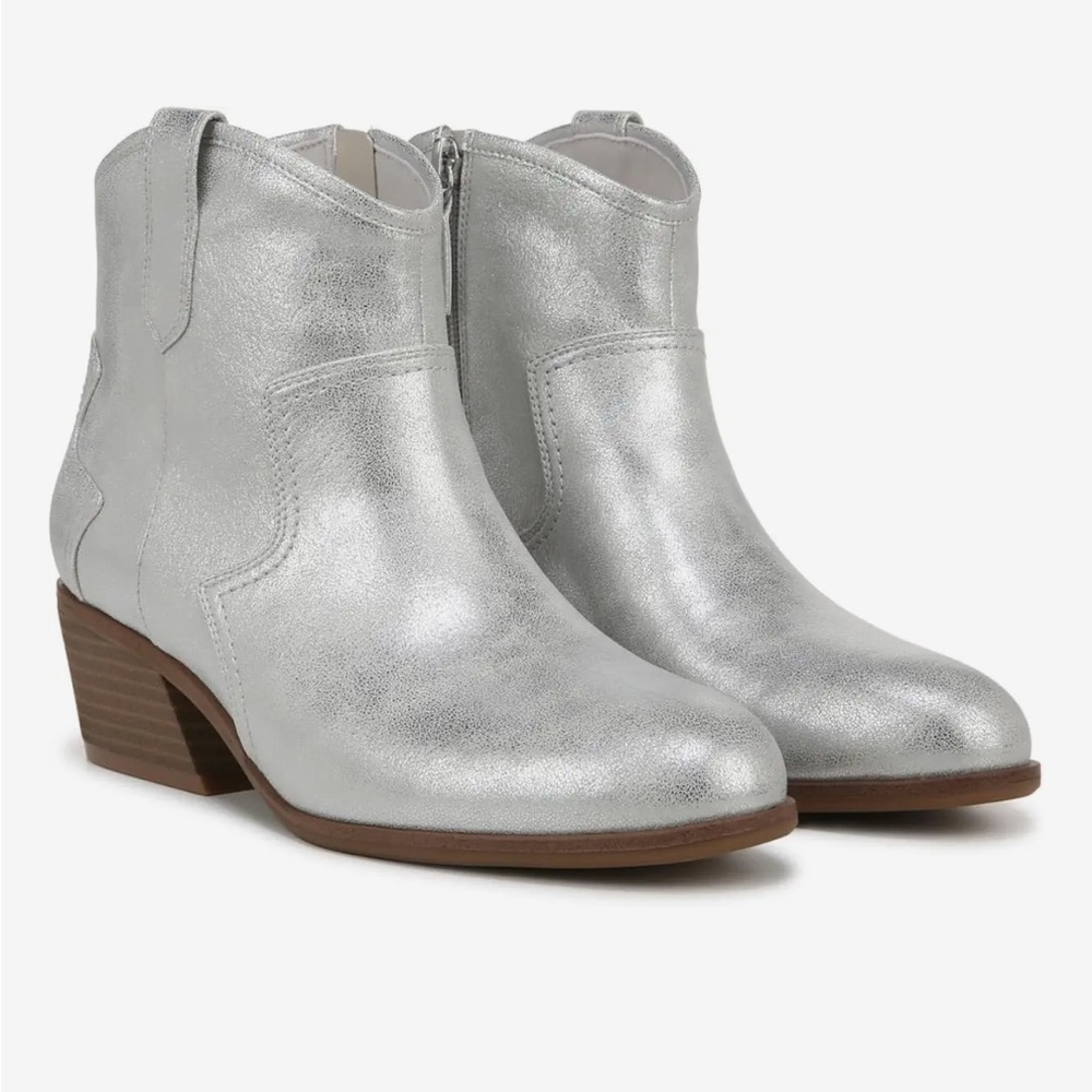 Dr. Scholl's Metallic Silver Ankle Booties